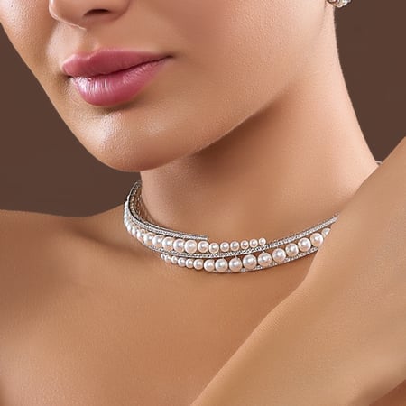 عقد الماس ذهب ابيض عيار18