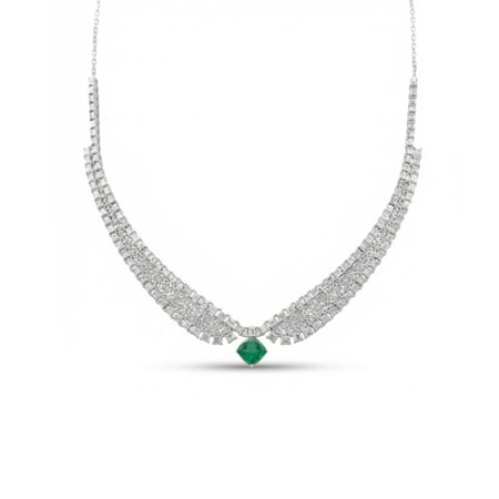 عقد  الماس ذهب ابيض عيار18