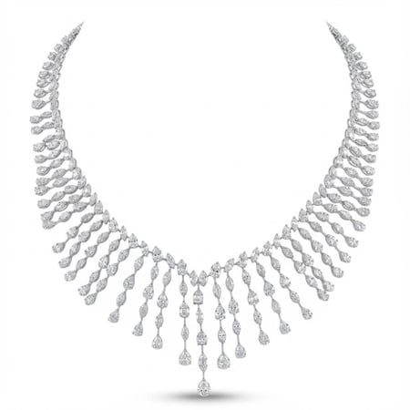 عقد الماس ذهب ابيض عيار18