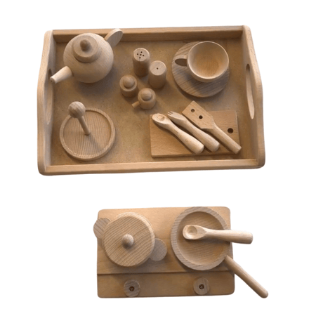 مجموعة المطبخ الخشبية ٢٤ قطعة