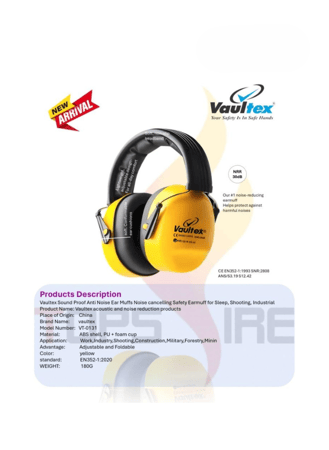 Vaultex acoustic and noise reduction products ear muffs كاتم صوت