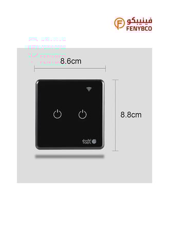 مفتاح الذكي ثنائي غطاء اسود تحكم عن بعد Wifi سهل الاستخدام يعمل باللمس تحكم بالجوال متوافق مع اليكسا وجوجل هوم