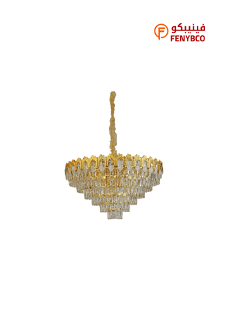 ثريا مودرن ذهبية قطر 80 سم – 16 لمبة E14 بتصميم فاخر