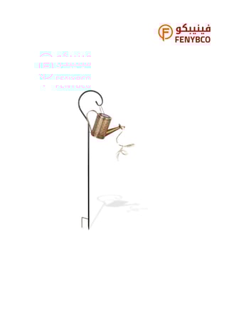 كشاف حديقة غرس ابريق تعمل بالطاقة الشمسية اسود مع لون الانارة ملون 7 الوان