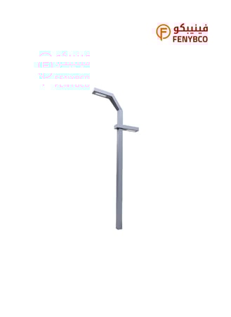 كشاف أعمدة شوارع LED فضي – 100 واط | إضاءة بيضاء قوية بارتفاع 3 متر ومعيار IP63