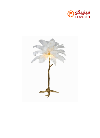 مصباح أرضي من ريش النعام – قطر 1200 ملم