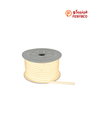 شريط ليد COB متصل – لون أصفر | لفة 50 متر | 220V كهرباء مباشرة