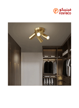 مصابيح سقف اتجاهية رباعي لون ذهبي زيتي