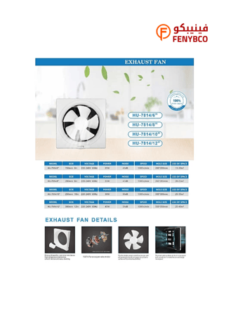 مروحة شفط 10 بوصة مقاس الدفن (30*30) سم