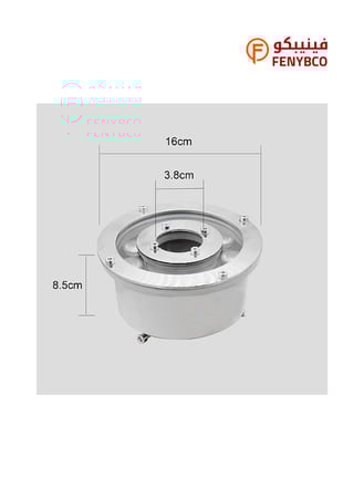 كشاف شلال ملون بدون ريموت مقاس 10 سم ماصورة 3 بوصة IP68