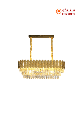 ثريا مودرن ذهبية مقاس 80×30 سم – 10 لمبات E14 بتصميم أنيق