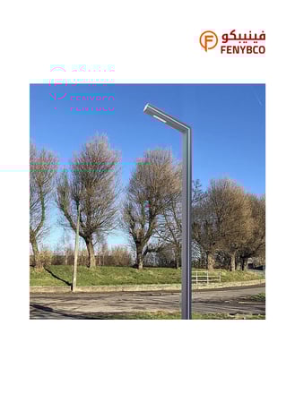 كشاف أعمدة شوارع LED أبيض – 100 واط | ارتفاع 3 متر بمعيار IP63