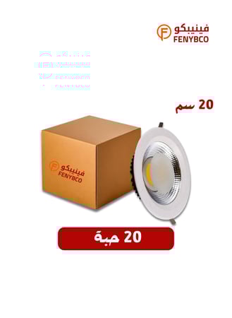 كرتون سبوت لايت 20 سم 30 واط أبيض ثلجي – 20 حبة