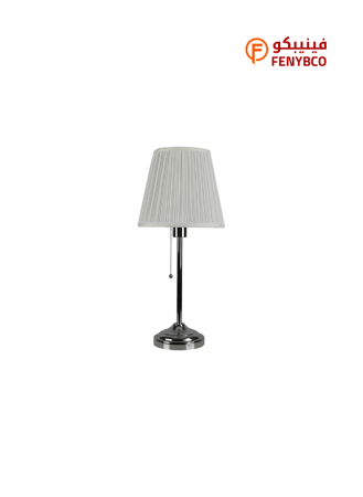 أباجورة طاولة مودرن بتصميم طربوش – لون فضي أنيق