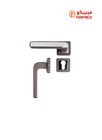 مقبض باب مفصول رمادي وفضي لامع موديل MSB/CP B5212