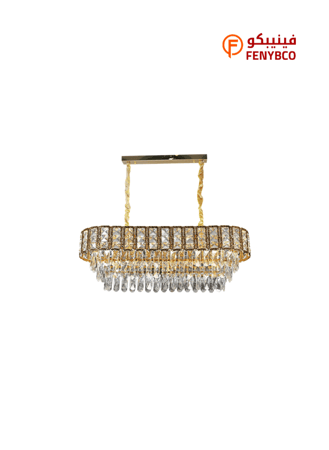 ثريا مودرن ذهبية مقاس 80×30 سم – 10 لمبات E14 بتصميم أنيق