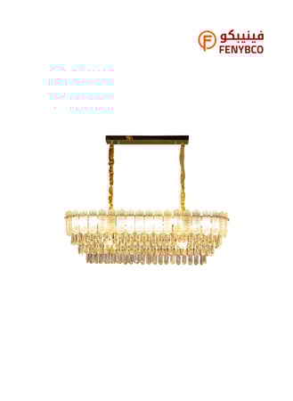 ثريا مودرن ذهبية مقاس 100×35 سم – 14 لمبة E14 بتصميم فاخر