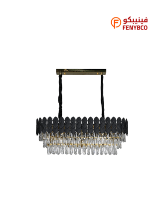 نجف مودرن أسود مع ذهبي مقاس 80×30 سم – تصميم فاخر بقاعدة E14