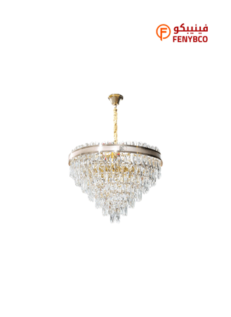 ثريا مودرن ذهبية قطر 60 سم – 10 لمبات E14 بتصميم أنيق