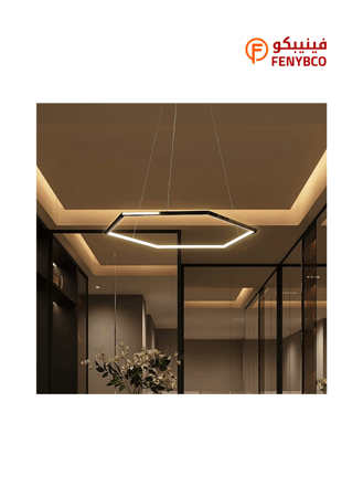 نجف مودرن ذهبي اصفر 42 واط قطر 80 سم