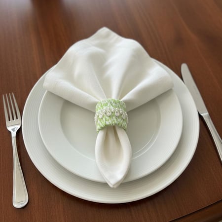 6 حبات من خاتم لون تفاحي مع حزام من الولو