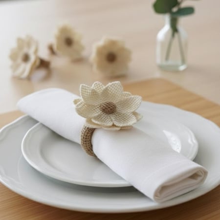 ٤ خاتم للمناديل صنع يدوي