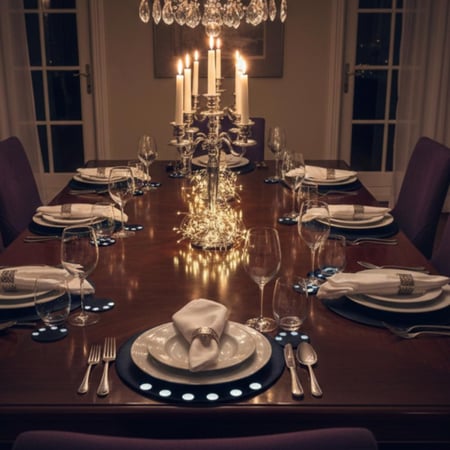 12 قاعدة للطبق من الجلد مع قاعدة للكاس باللون الكحلي الداكن طباعه يدوي