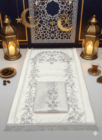 طقم شرشف صلاة فضي او ذهبي