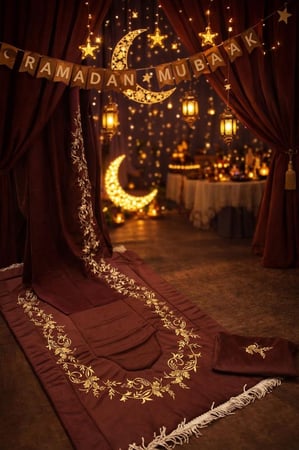 طقم شرشف صلاة برقندي