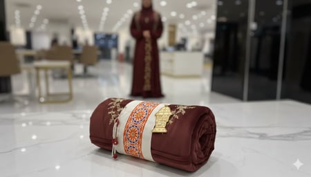 طقم شرشف صلاة برقندي