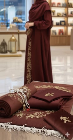 طقم شرشف صلاة برقندي