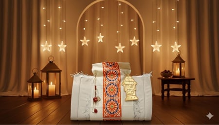 طقم شرشف صلاة فضي او ذهبي