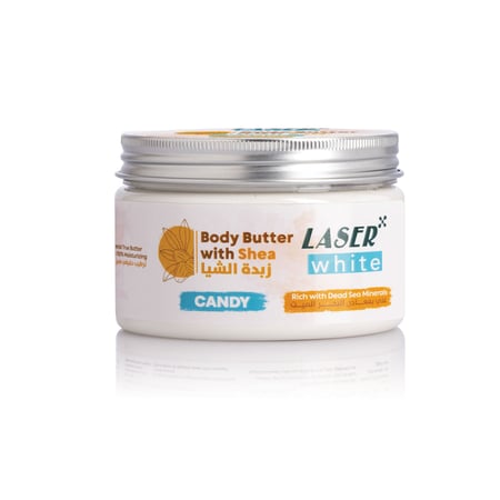 عبوة زبدة الشيا بالكاندي من ليزر وايت 250 مل