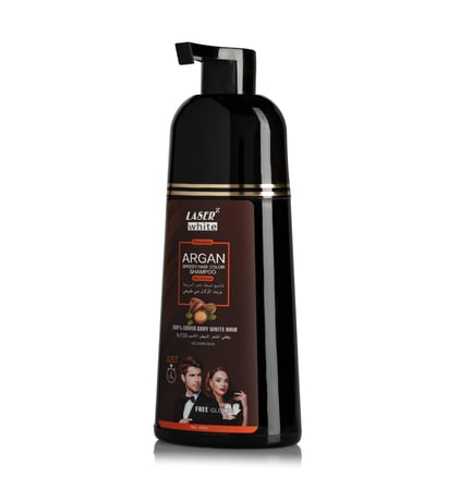 ليزر وايت شامبو أرجان لصبغ الشيب بني 420 مل