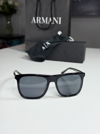 نظارة ارماني رجاليه بفريم بلاستيك فخم رمادي شيك Armani Exchange Grey Square Men's Sunglasses AX4102SF