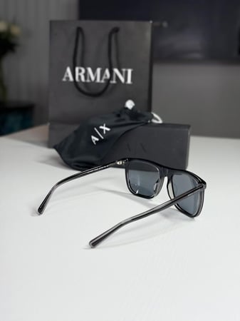 نظارة ارماني رجاليه بفريم بلاستيك فخم رمادي شيك Armani Exchange Grey Square Men's Sunglasses AX4102SF