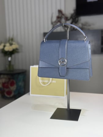 شنطة قرينويش مايكل كورس ميديم كحليه توب هاندل MICHAEL KORS GREENWICH MEDIUM SAFFIANO LEATHER SATCHEL