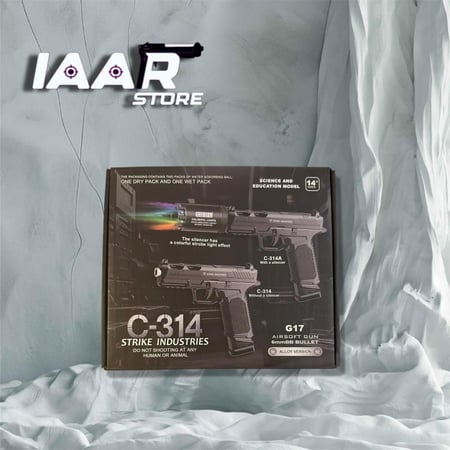 مسدس خرز حديد C314 مع كشاف أفضل مسدس خرز 6 مل واقعي