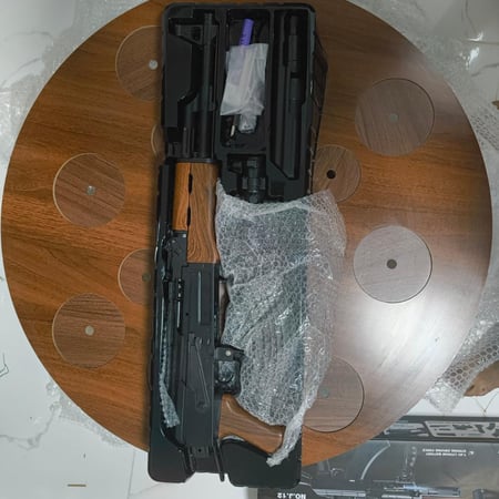 Ak47 خشبي مع سكوب رشاش خرز مائي