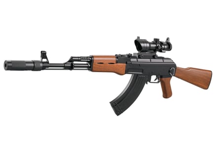 Ak47 خشبي مع سكوب رشاش خرز مائي