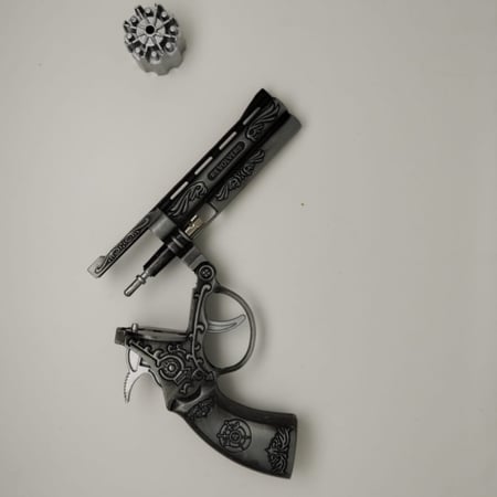 مسدس محاله ربع حديد كامل اسود رمادي