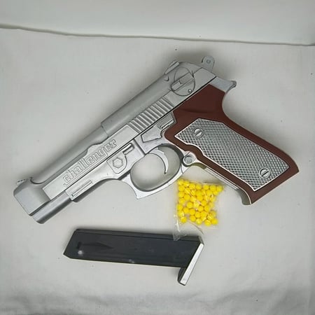 مسدس خرز نص بلاستك  6 مل فضي