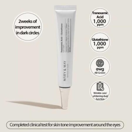 كريم العين بحمض الترانيكساميك والغلوتاثيون من ماري آند ماي - 12 مل
