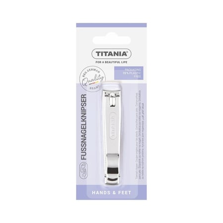 مقص اظافر للقدم مطلية بالكروم ومزودة بمبرد من تيتانيا - 8 سم