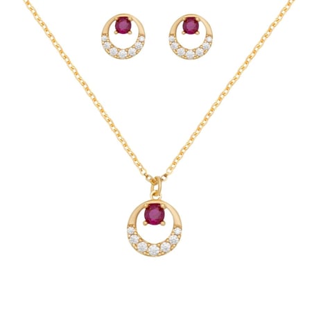 طقم سلسال وأقراط سولين الذهبي الطبي من نافارو