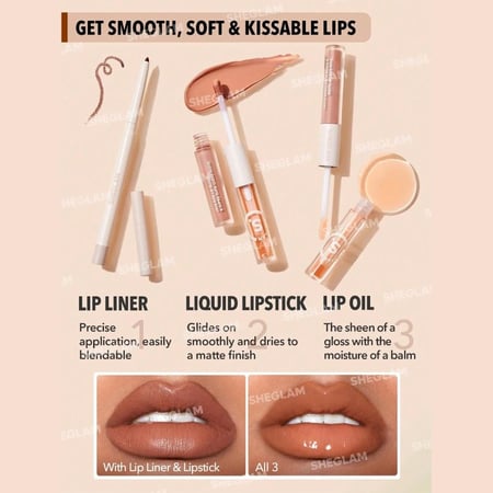 طقم ثنائي محدد وملمع للشفاه هوت كاكاو من شيجلام