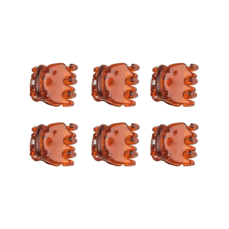 مشبك شعر بني صغير جدًا من تيتانيا 6 قطع