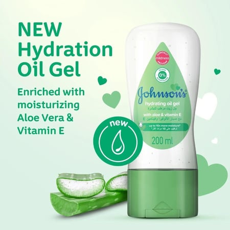 زيت جل بالصبار و فيتامين E من جونسون - 200 مل
