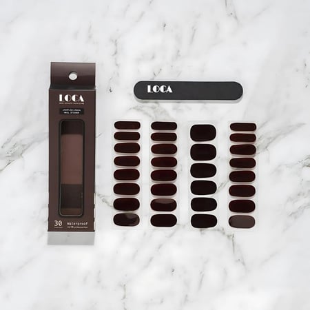 ملصقات أظافر باللون العنابي وينر من لوكا - 30 قطعة