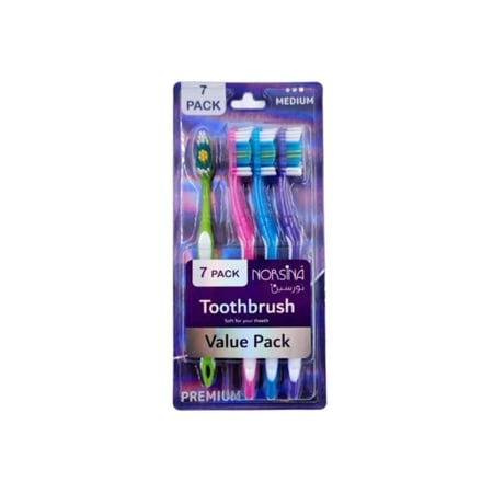 طقم فرش اسنان عبوة اقتصادية 7 قطع ميديم من نورسين